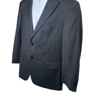 Tommy Hilfiger Men’s Gray & Blue Pinstripe Wool Suit Jacket Sport Coat 42R